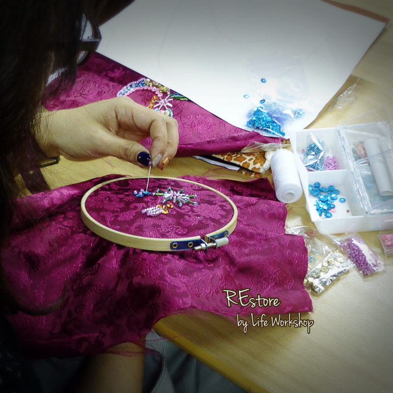 REstore0307-蟹爪菊繡花拖鞋鞋面基礎工作坊(指定款式)