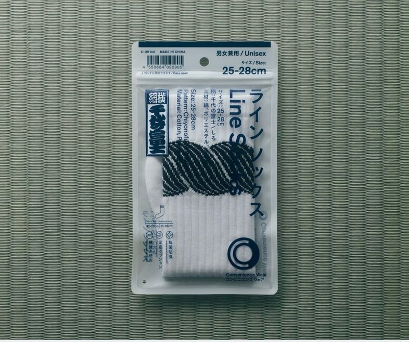 FamilyMart 千代之富士 限量間條襪 (白) 22-25cm