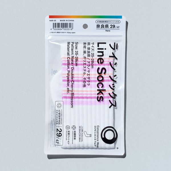 FamilyMart 45週年都道府縣花卉主題間條襪(奈良)25-28cm