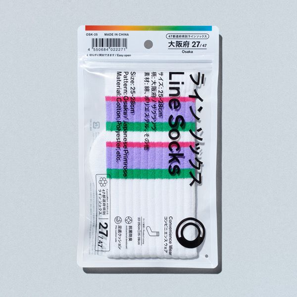 FamilyMart 45週年都道府縣花卉主題間條襪(大阪)22-25cm