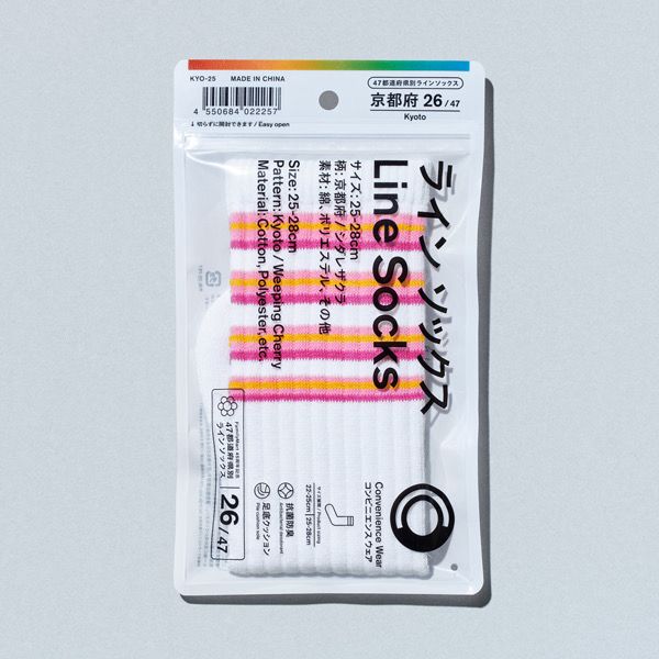 FamilyMart 45週年都道府縣花卉主題間條襪(京都)22-25cm