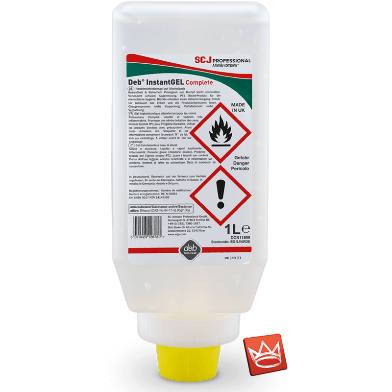 Deb Stoko® InstantGel Complete Desinfektionsgel 1 Ltr Deb Stoko® InstantGel Complete Desinfektionsgel 1 Ltr
