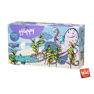 Bella baby Happy Taschentücher Box mit Oktopus-Motiv 150 Stück