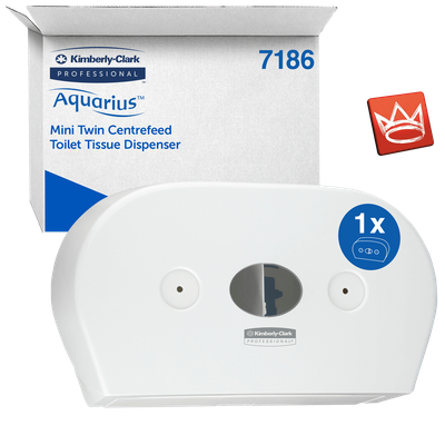 Aquarius Mini-Doppel-Toilettenpapierspender mit Zentralentnahme 7186 Aquarius Mini-Doppel-Toilettenpapierspender mit Zentralentnahme 7186