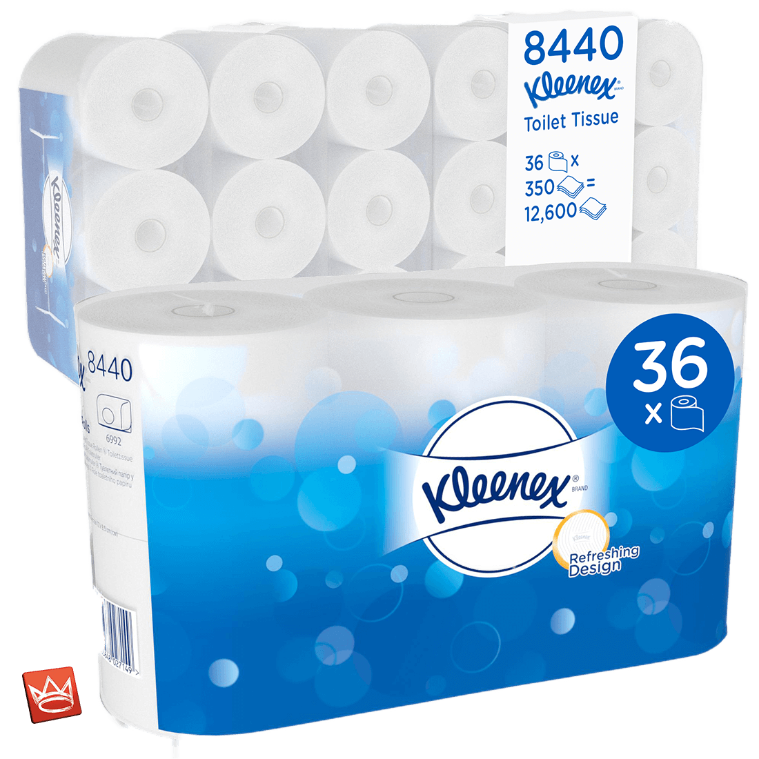 Kleenex Standard-Toilettenpapierrollen 8440 mit 3-lagigen Blättern