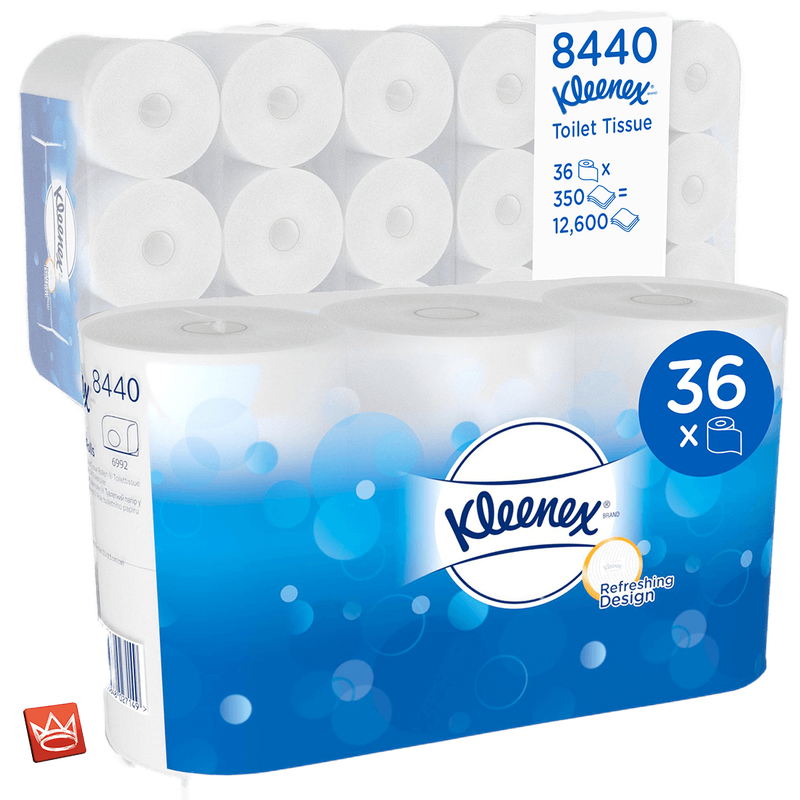 Kleenex Standard-Toilettenpapierrollen 8440 mit 3-lagigen Blättern Kleenex Standard-Toilettenpapierrollen 8440 mit 3-lagigen Blättern
