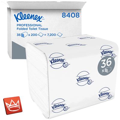 Kleenex Einzelblatt-Toilettenpapier 8408 – 2-lagiges Toilettenpapier