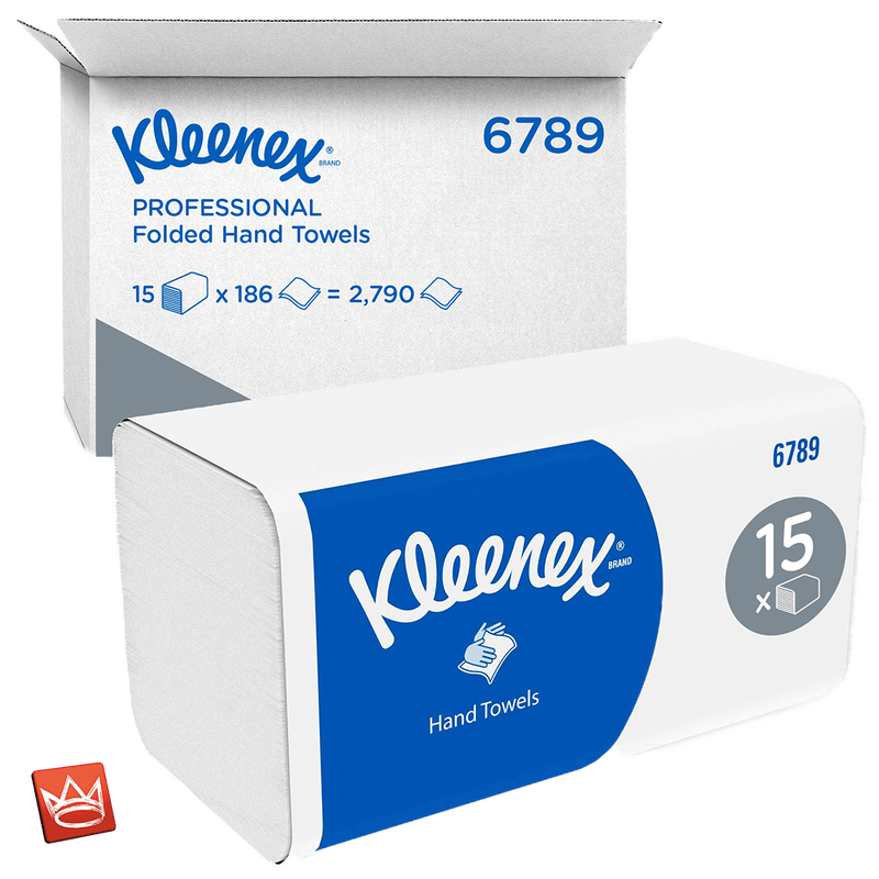 Kleenex Papierhandtücher mit Interfold-Faltung 6789 – 2-lagige Papiertücher mit V-Faltung