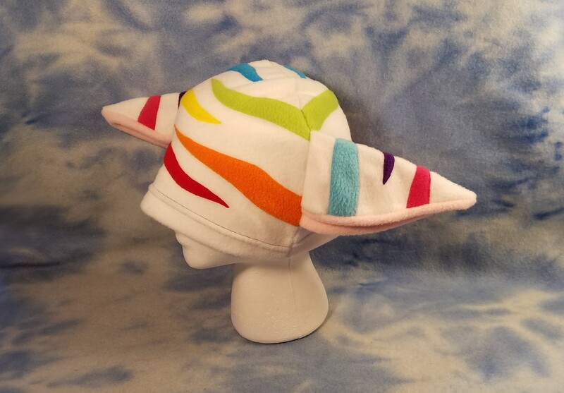 Rainbow Tiger Stripe Long Kitty Hat