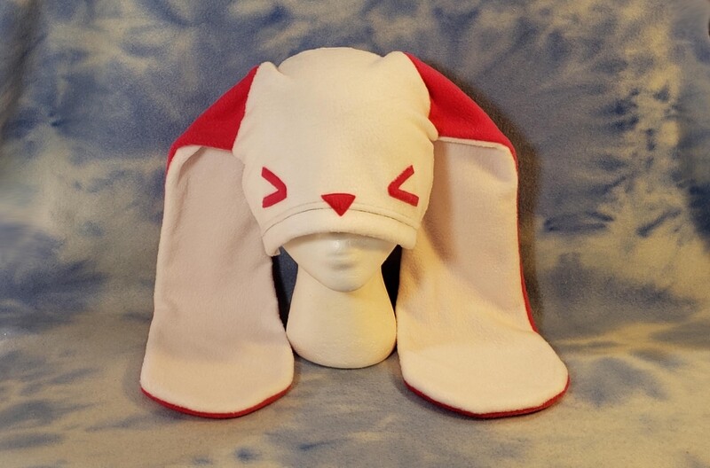 White Squinty Face Bunny Hat