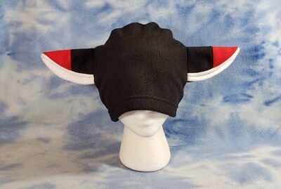 Black Fox Hat with Red Tips