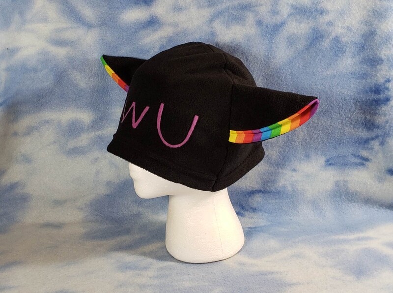 UwU Rainbow Face Kitty Hat
