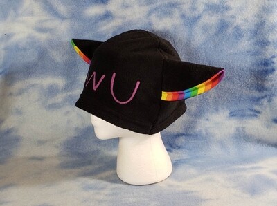 UwU Rainbow Face Kitty Hat