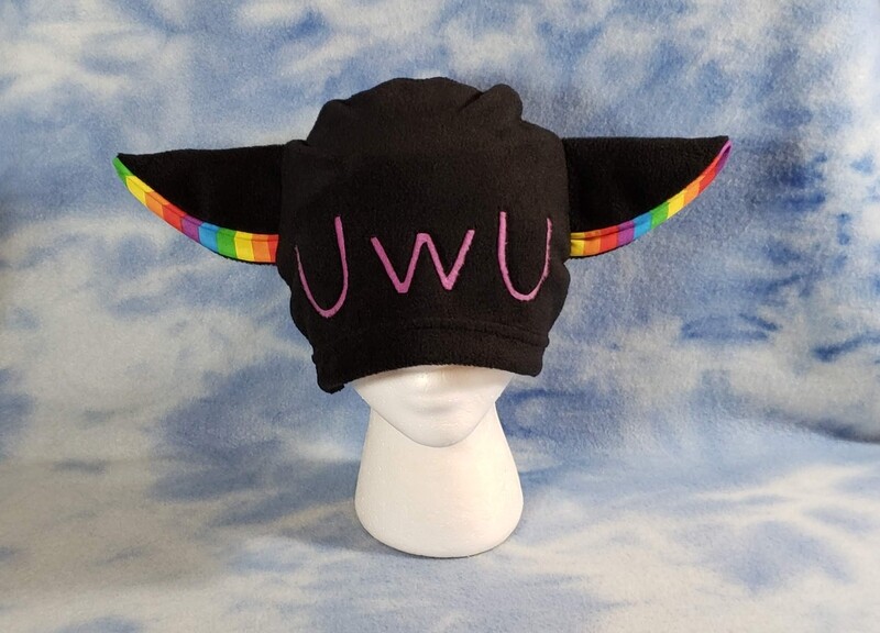 UwU Rainbow Face Kitty Hat