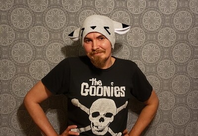 Squinty Gray Fox Hat Wolf