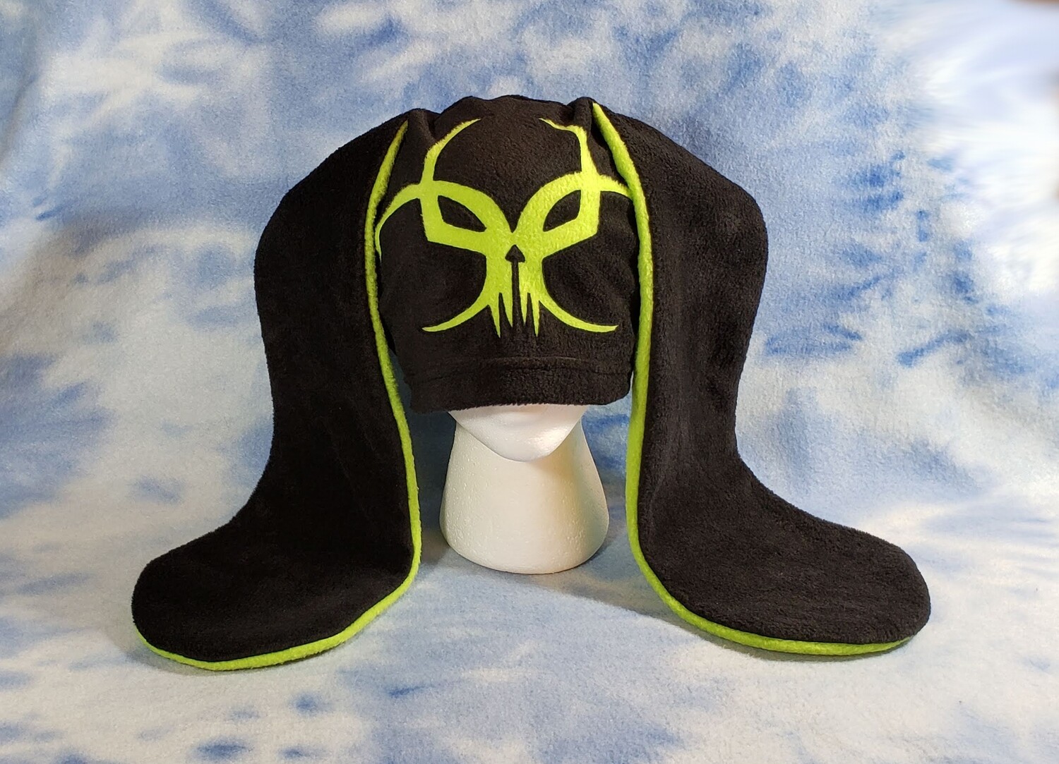 Biohazard Face Bunny Hat Raver Gothic Toxic Rabbit