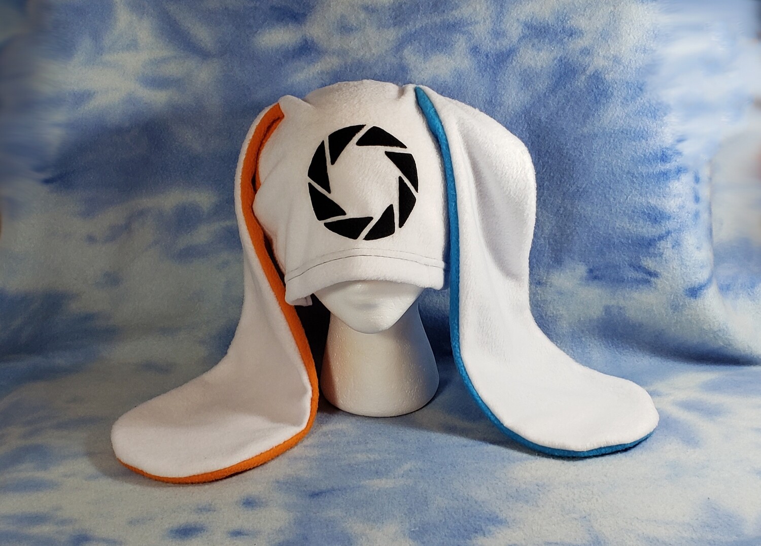 White Aperture Portal Bunny Hat