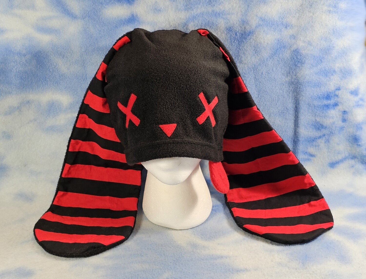 Striped Zombie Bunny Hat Dead Toxic Goth X Raver Rabbit