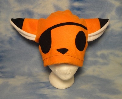 Orange Pirate Fox Hat with Eyepatch