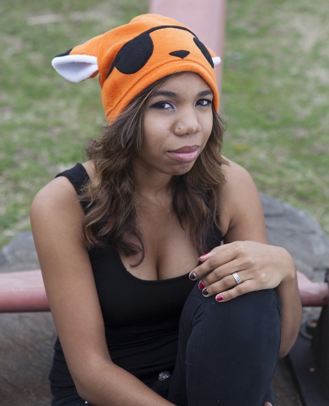 Orange Pirate Fox Hat with Eyepatch