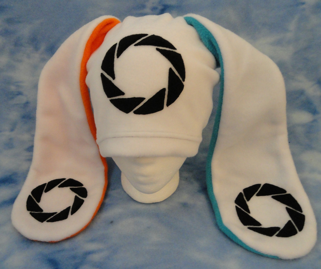 White Triple Aperture Portal Bunny Hat