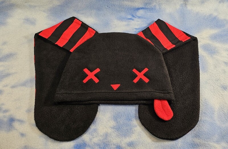 Striped Zombie Bunny Hat Dead Toxic Goth X Raver Rabbit