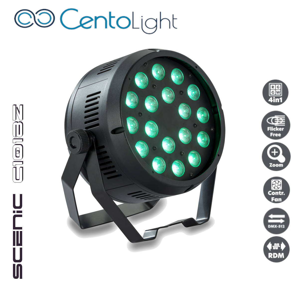 SCENIC C1018Z - 18x10W RGBW 4in1 LED PAR with motorized zoom for indoor use