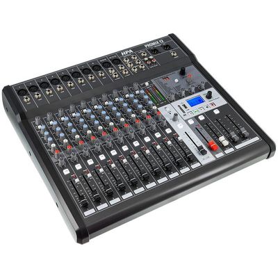 Mesa de mistura de áudio com 12 canais, Bluetooth e efeitos