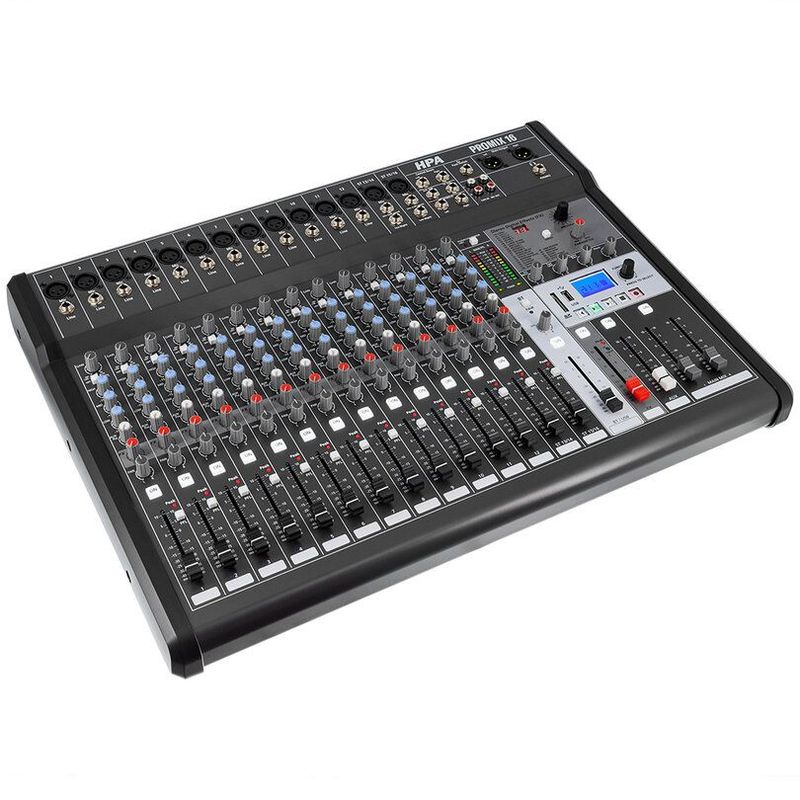 Mesa de mistura de áudio com 16 canais, Bluetooth e efeitos