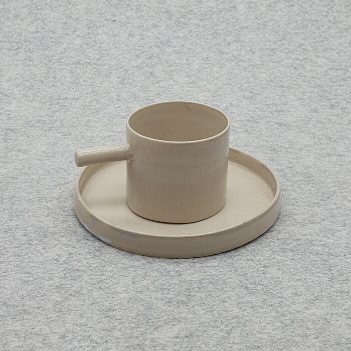 Beige Espresso Cup with Saucer 56 ml / 2 oz