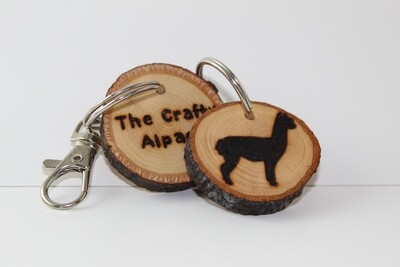 Alpaca Keychain - Handmade Wooden