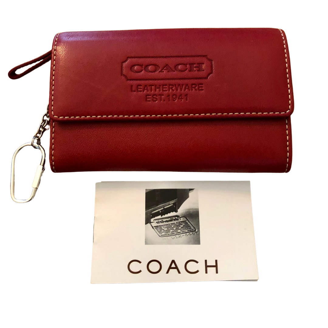 COACH Red Leatherware Est. 1941 Wallet