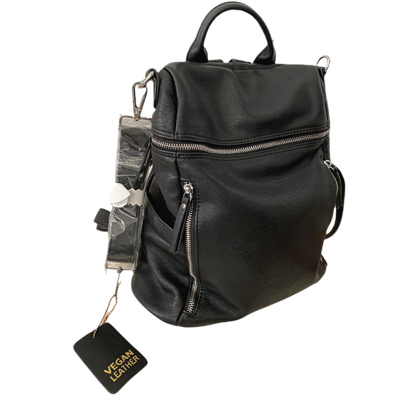 Miztique Soft Vegan Leather Backpack with Crossbody Strap