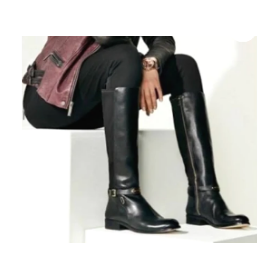 Michael Kors Arley Leather Stretch Boots Women's 8