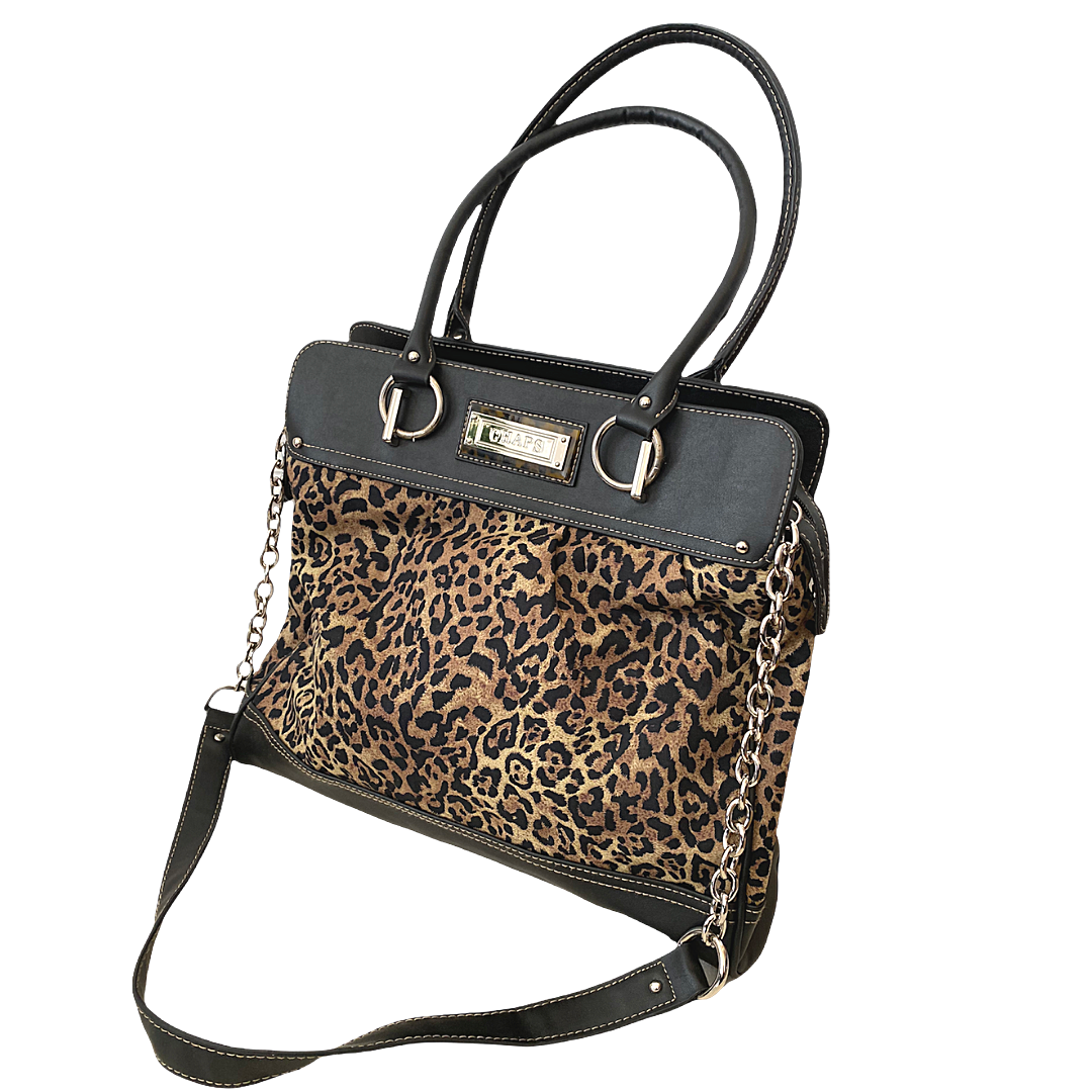 CHAPS Salerno Leopard Print Handbag & Crossbody Strap