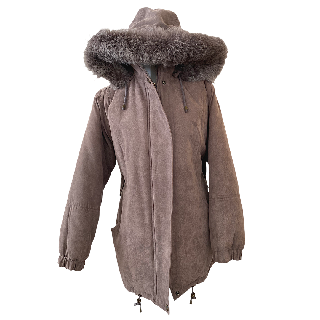 BROMLEY Thermolite Plus Fox Fur Trimmed Removeable Hood Jacket Women's Small