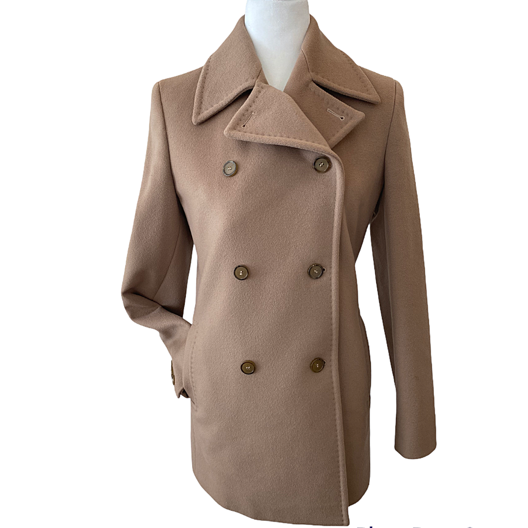 Max Mara Woolmark 100% Pure New Wool Double Breasted Jacket Made In Italy Women's 8