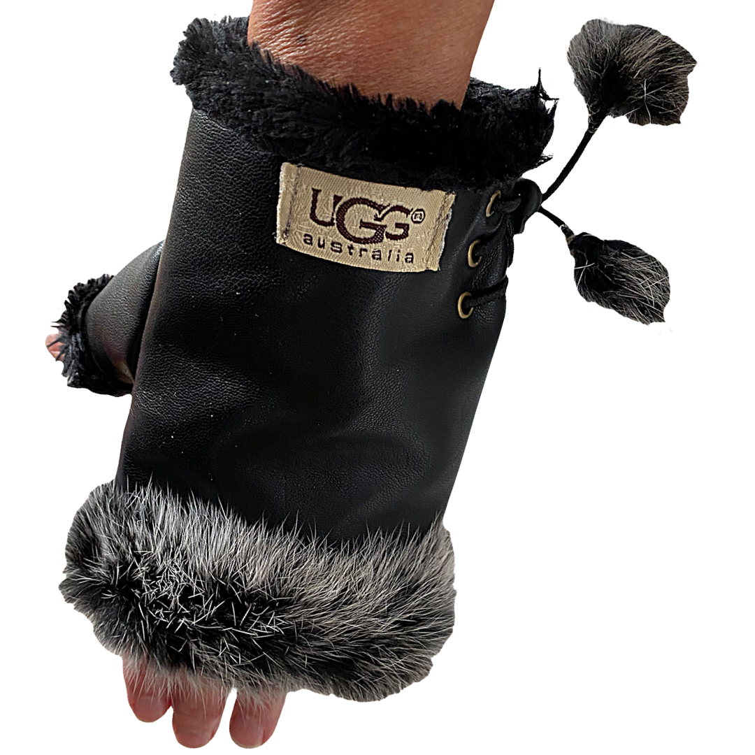 UGG Australia Fur Lined Fingerless Gloves