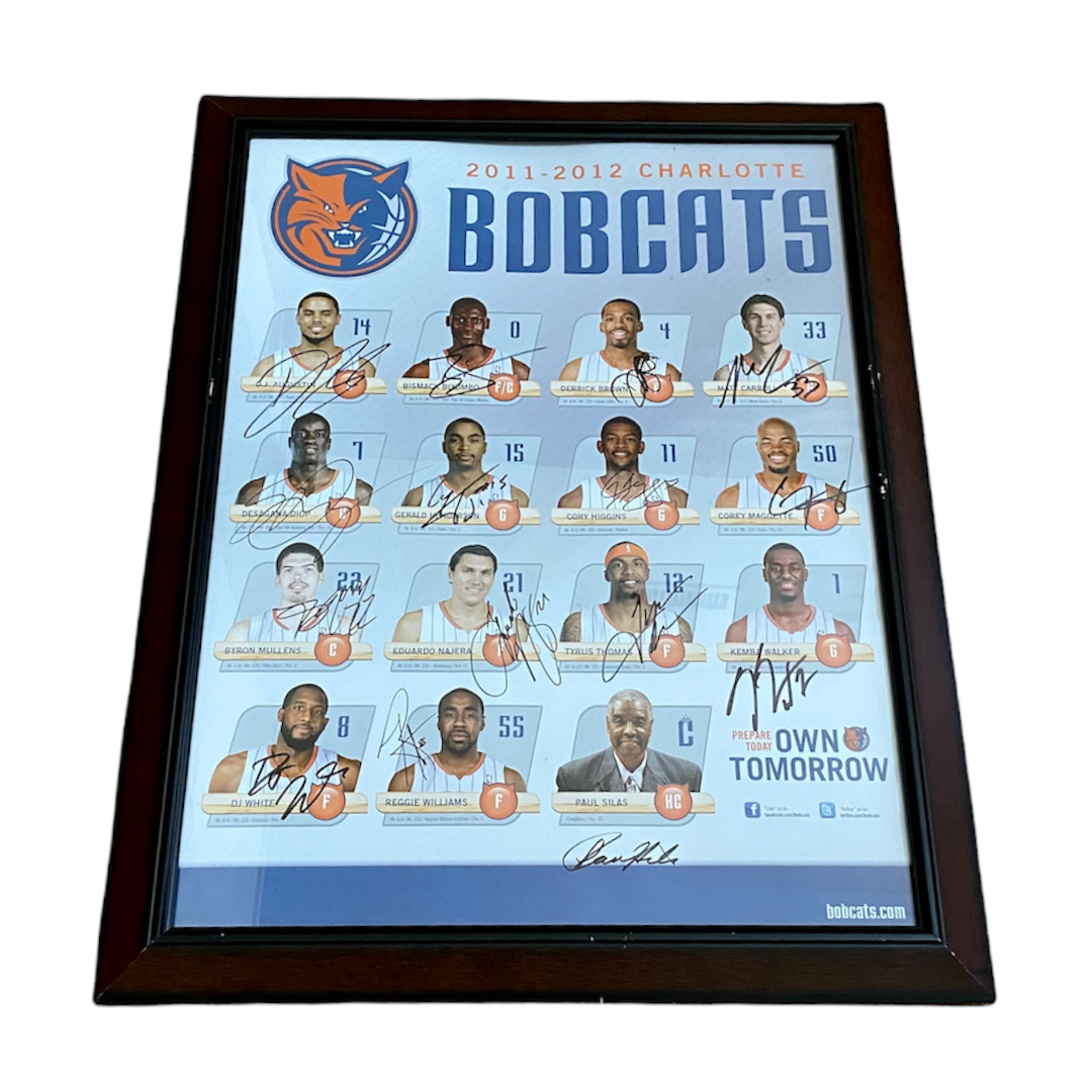 Charlotte Bobcats 2011-2012 Framed Poster with 15 Signatures