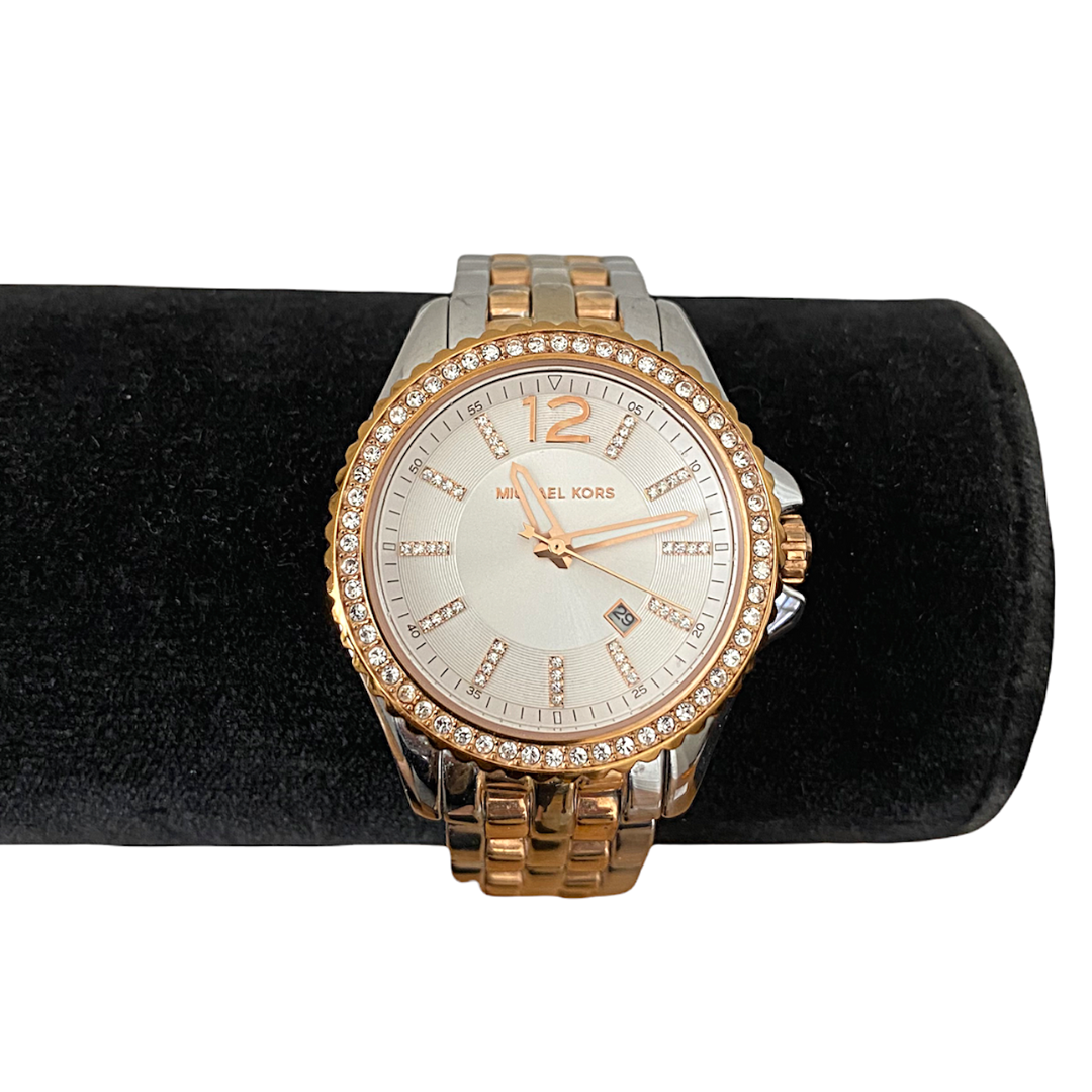 Michael Kors Gold/Silver Watch with Swarovsky Crystals MK3578 Women's Small