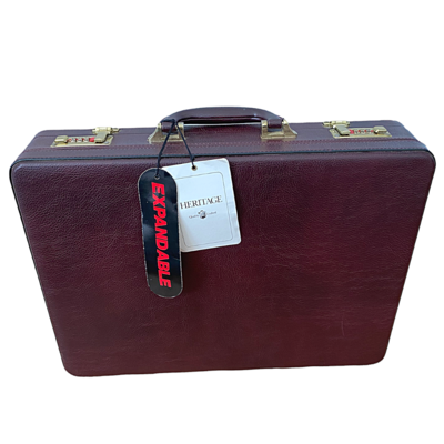 Heritage Expandable Vinyl Attache Combination Lock Briefcase