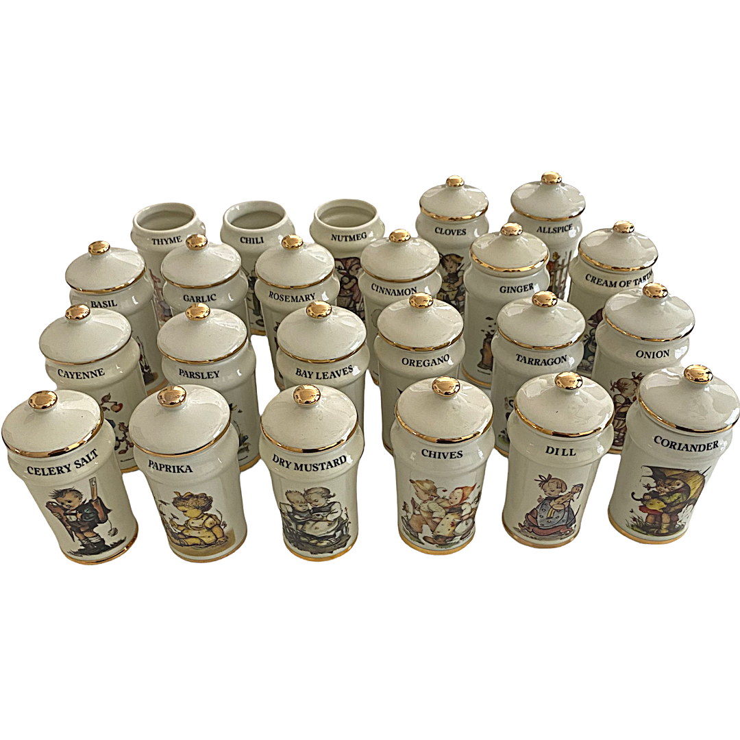 MI Hummel Porcelain Spice Jars Made In Japan Set of 23