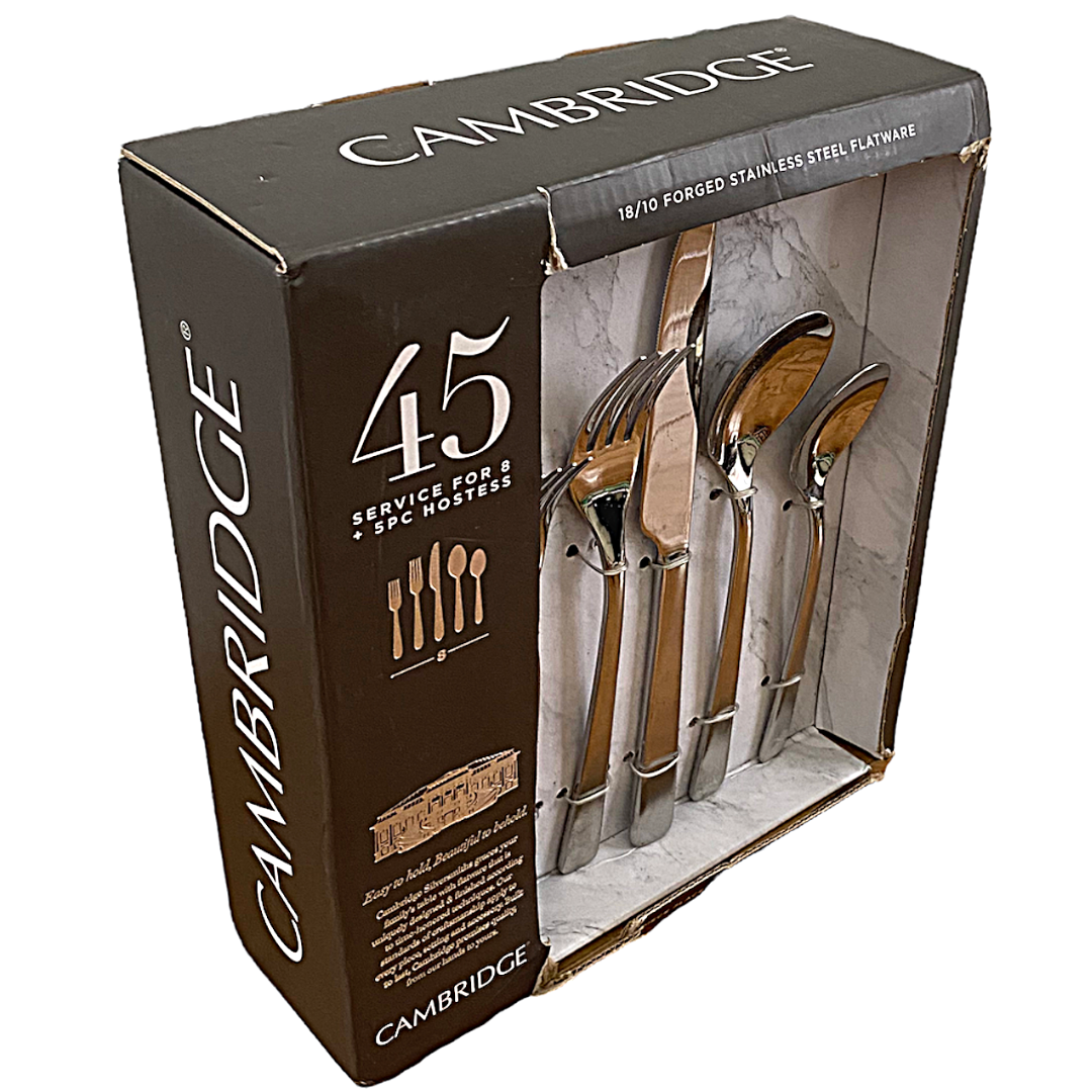 CAMBRIDGE 45 Piece Stainless Steel Flatware Service For 8