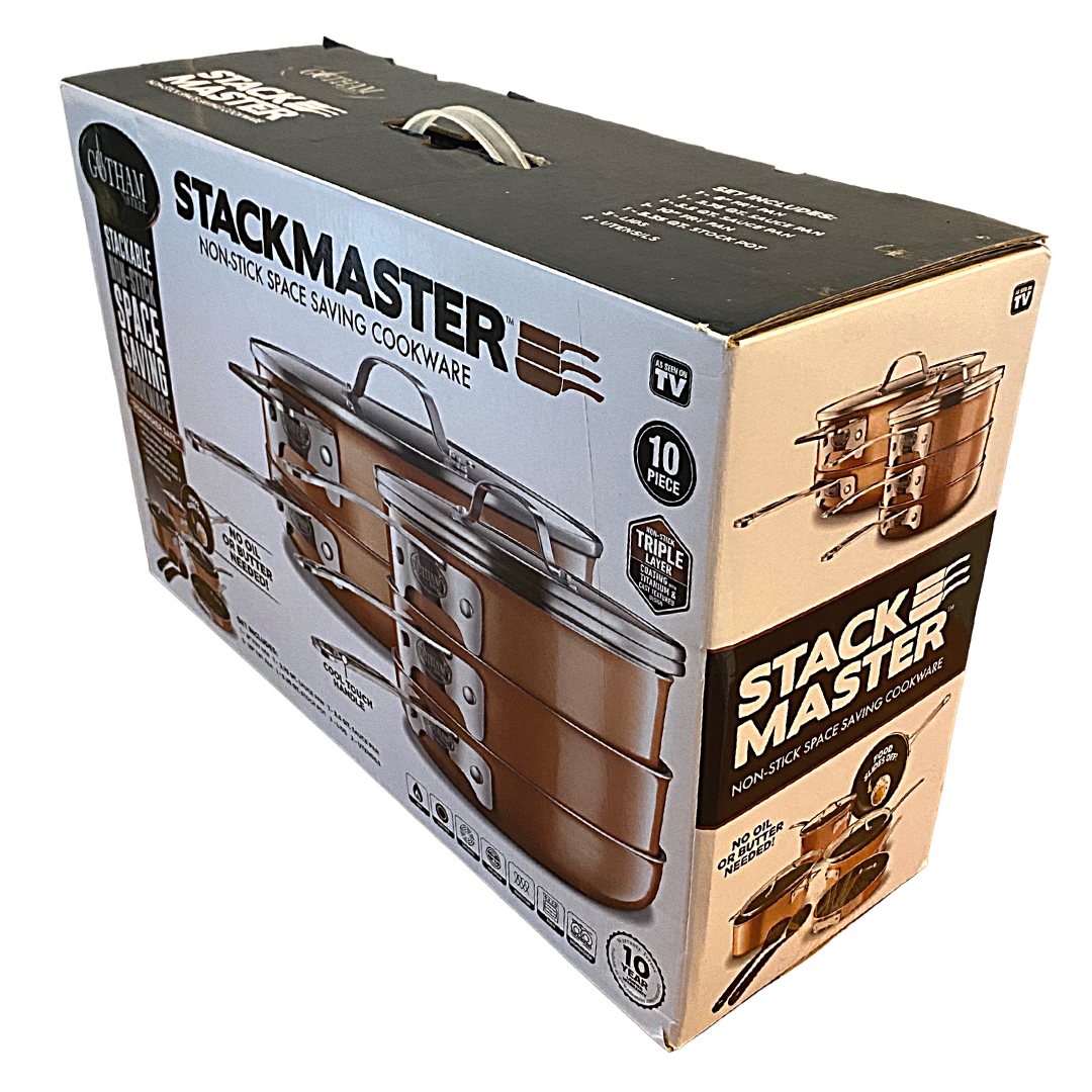 Gotham Steel Stackmaster Non-Stick Space Saving 10 Piece Cookware Set