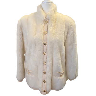 St. John Coat Collection By Marie Gray Faux Fur Coat/Vest Women's Size Small