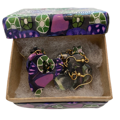 Artisan Lisa Fulgenzi Designs Handmade Polymer Clay Decorative Earrings & Storage Box Set