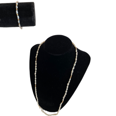 14K Gold Fresh Water Pearl Necklace & Bracelet Set