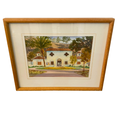 William Albert Hamilton Signed Professionally Framed Post Impressionist Watercolor Painting