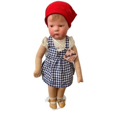Kathe Kruse Vintage Doll & Stand Handcrafted In Germany