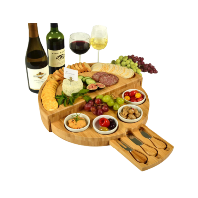 Picnic At Ascot Deluxe Bamboo Charcuterie Board with Accessories